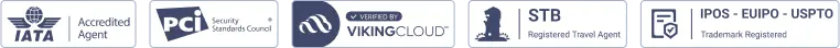 Certified by IATA, PCI SSC, Viking Cloud, STB, and Trademark Registered (IPOS, EUIPO, USPTO) Certifications: IATA, PCI, Viking Cloud, STB, IPOS, EUIPO, USPTO