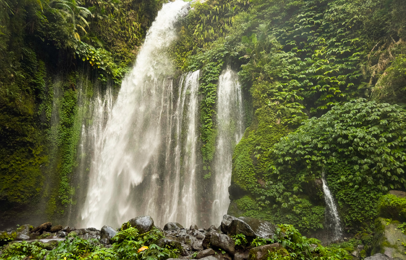 Most beautiful waterfall at lombok indonesia