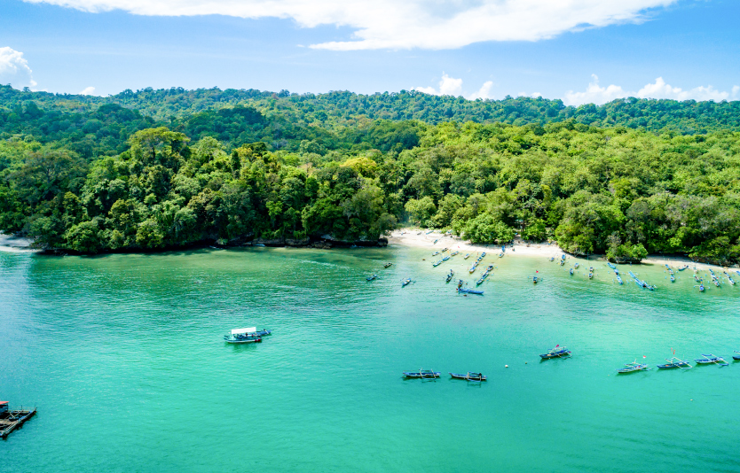 Pangandaran, West Java/Indonesia - Serene Beach with Green Water