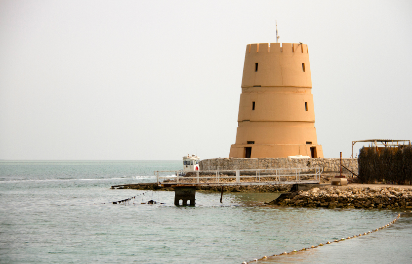 Replica of ancient watch tower at Aldar island, Bahrain