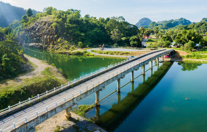 A bridge across waterway canal at Kampung Wai, Perlis A bridge across waterway canal at Kampung Wai, Perlis
