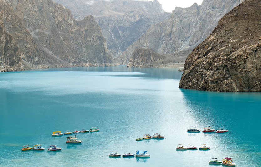 Boats on Attabad Lake, built on Hunza River. Boats on Attabad Lake, built on Hunza River.