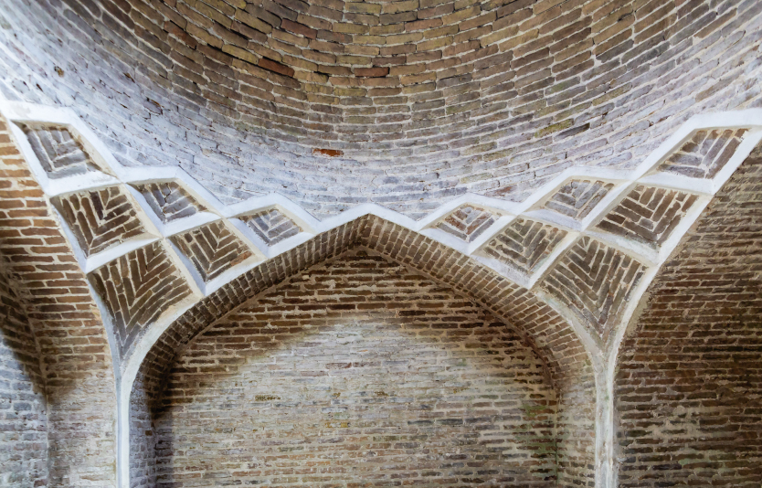 Bukhara, historical bath (hammam). Brick vault ceiling