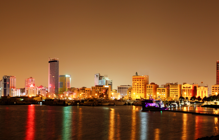 Beautiful illuminated Al Fateh Highway Highrise buildings, Bahrain Beautiful illuminated Al Fateh Highway Highrise buildings, Bahrain
