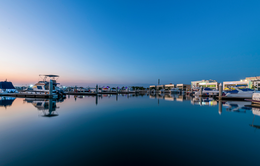 Beautiful sunset view of at Amwaj Marina