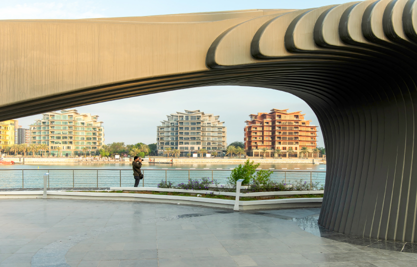 Beautiful sunrise view of Athar, A Monument for Bahraini Women The symbol of deep respect