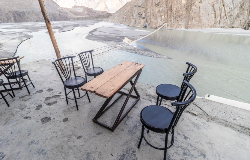 Cafe above Hussaini Suspension Bridge in Hunza valley