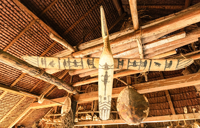 SIBERUT, INDONESIA - Traditional attributes and house decoration