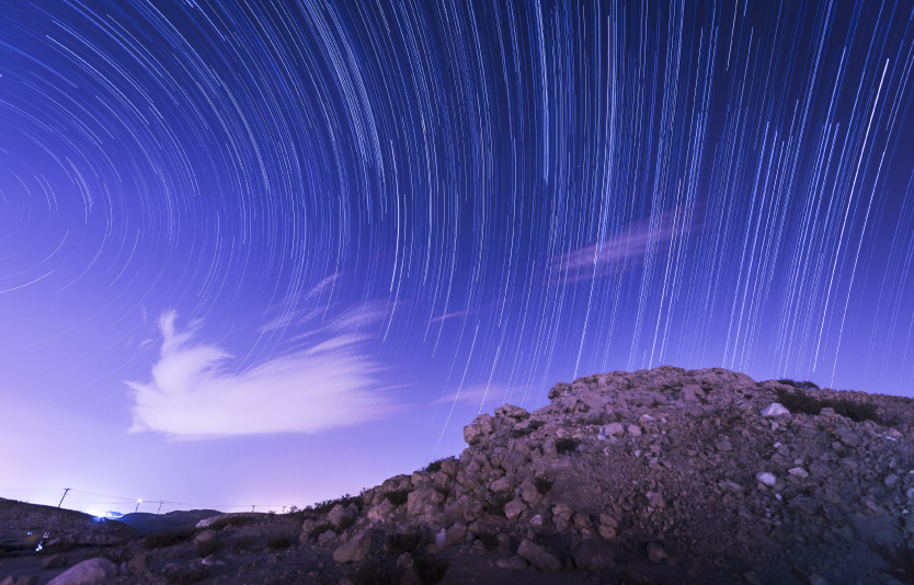 Star Trails in a Rocky Mountain Bahrain Star Trails in a Rocky Mountain Bahrain