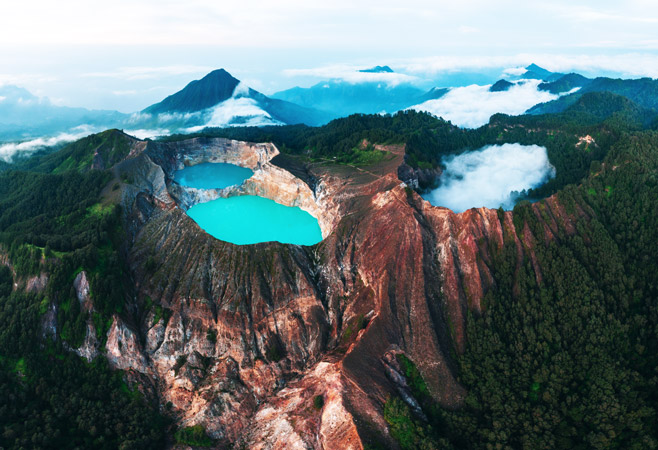 Danau volcano Kelimutu Danau volcano Kelimutu