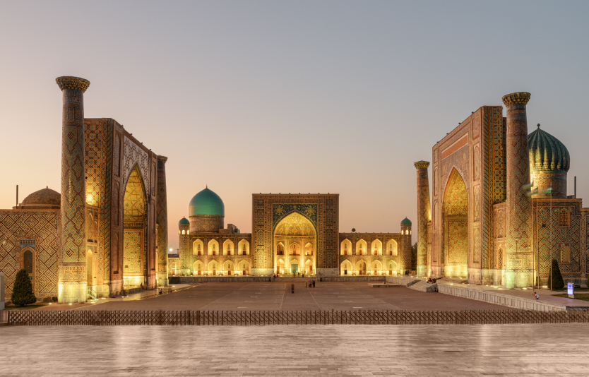 The Registan Square is a popular tourist attraction in Central Asia 