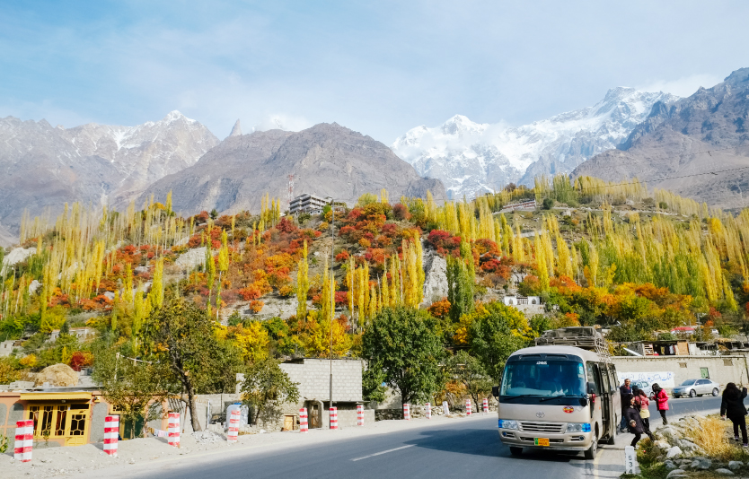 The most cost-effective choice is to take the bus from Karachi to Hunza