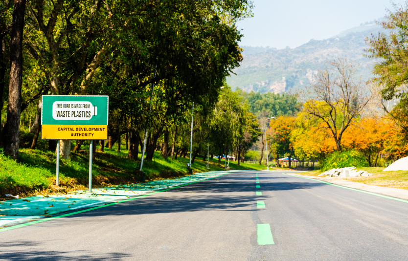 Pakistan's first-ever plastic road in Islamabad
