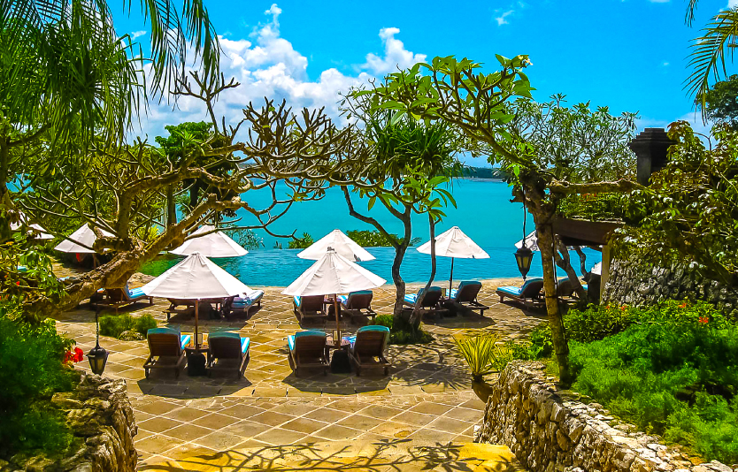 The main entrance of the Four Seasons Resort at Jimbaran Bay