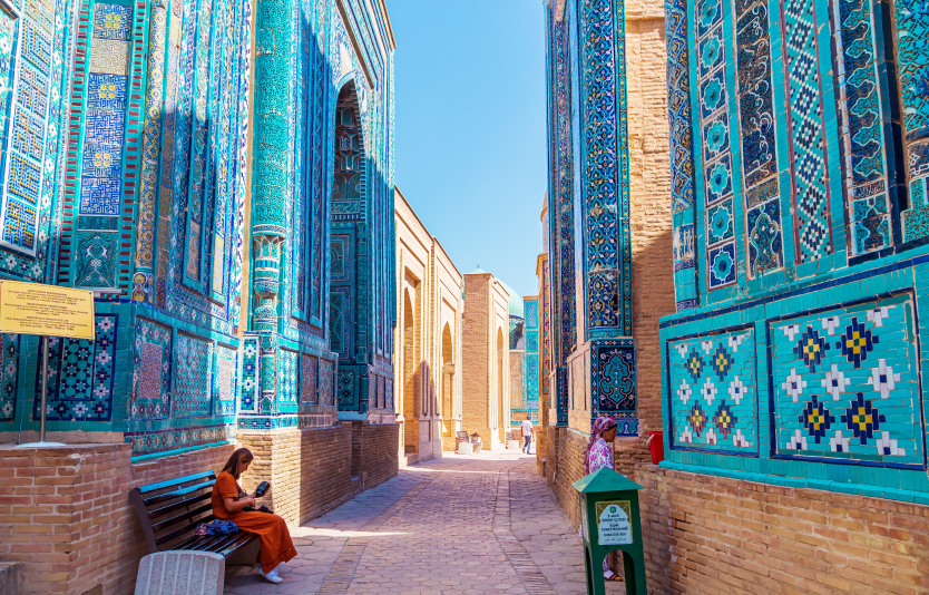 Many visitors to Uzbekistan love the glistening azure corridor of Shakhi-Zinda