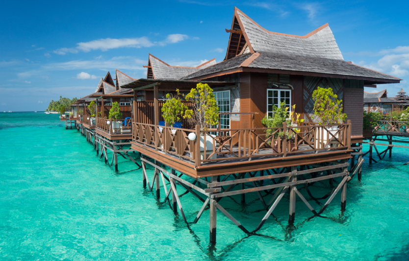 Mabul Island water bungalow in Sabah Malaysia 