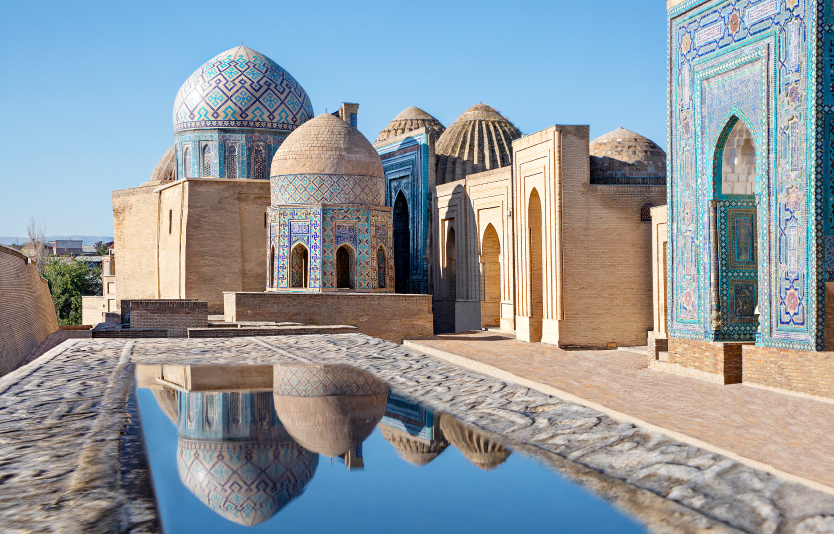 Mausoleums and domes of the historical cemetery of Shahi Zinda 