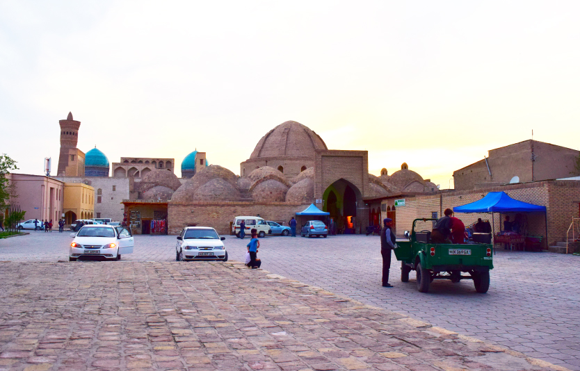 Walking alone at night in Bukhara