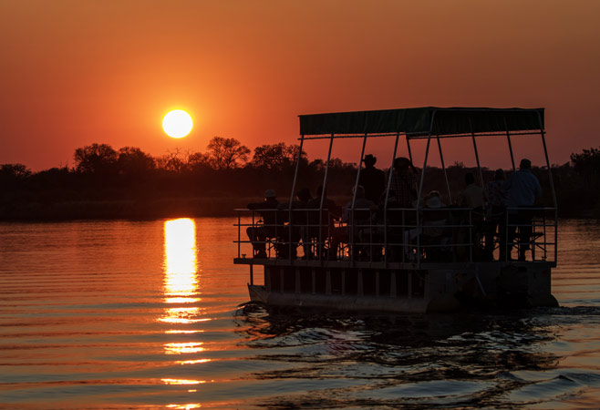Chobe River Safari at Sunset, Zambia