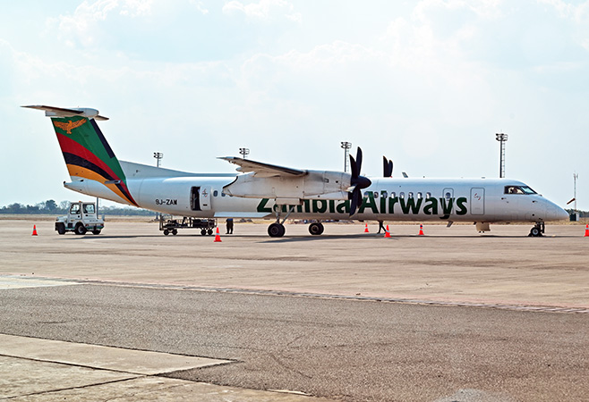 South Africa to Zambia distance by flight