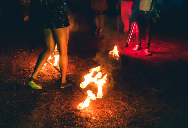 People enjoying music and other festivities at Nyege Nyege Music Festival